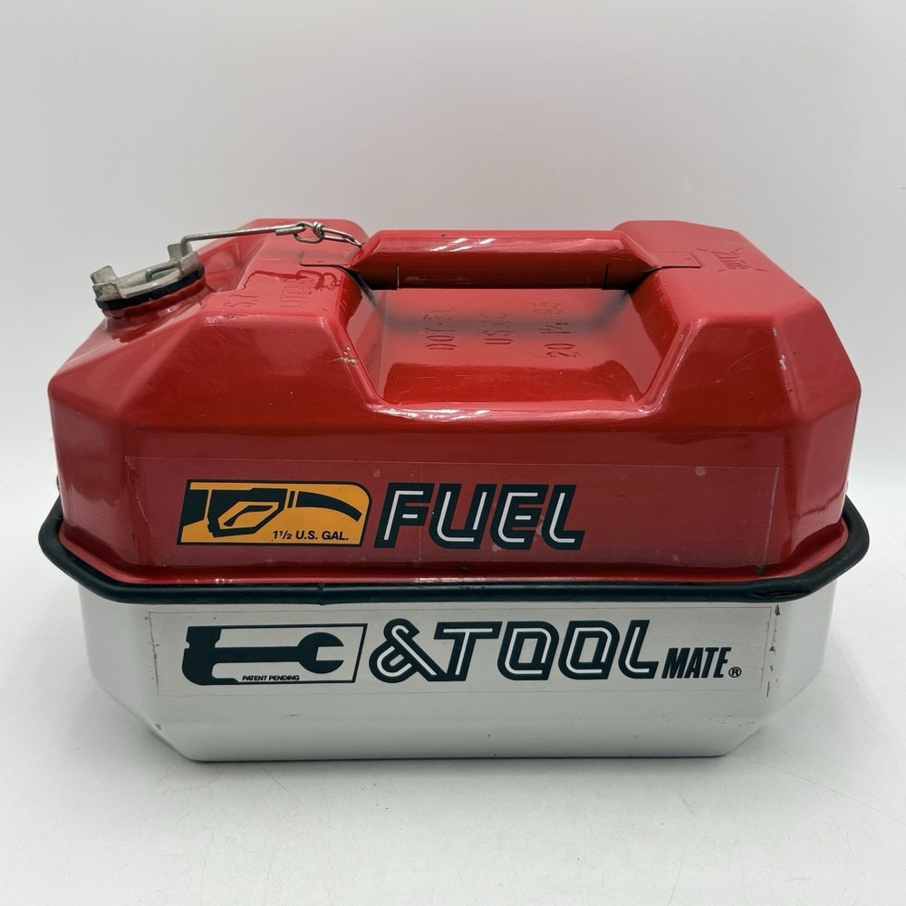 Vintage Blitz Fuel & Tool Mate 1 1/2 Gallon USMC DOTL 20 Gas Can Tool Box Metal